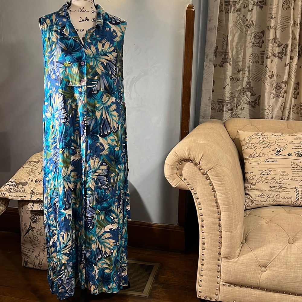 Bahama Beach full length floral  XL dress